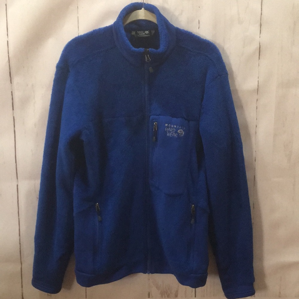+SOLD+ Mountain Hardwear Men’s Royal Blue Polartec Thermal Pro L Jacket Logo